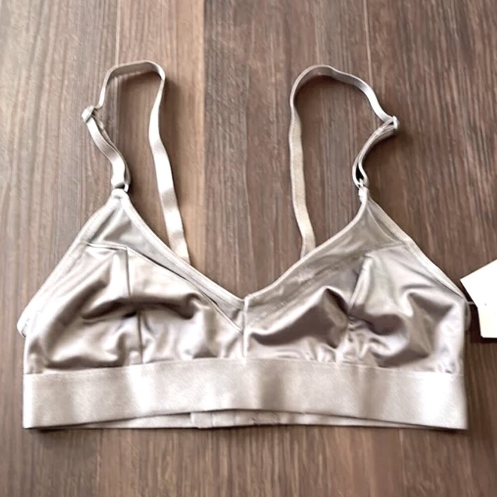 Auden XS gray metallic bralette, NWOT